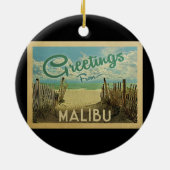 Malibu Beach Vintage Travel Keramisch Ornament (Achterkant)