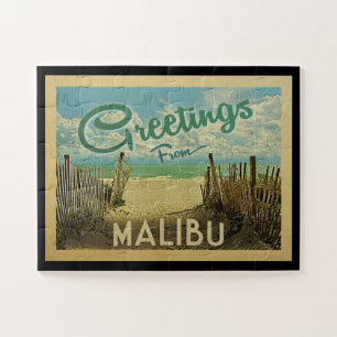 Malibu Beach Vintage Travel Legpuzzel