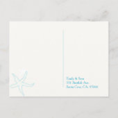 Malibu Blue Beach Shell Wedding RSVP Uitnodiging Briefkaart (Achterkant)