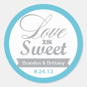 Malibu Blue en Grey Favor Stickers