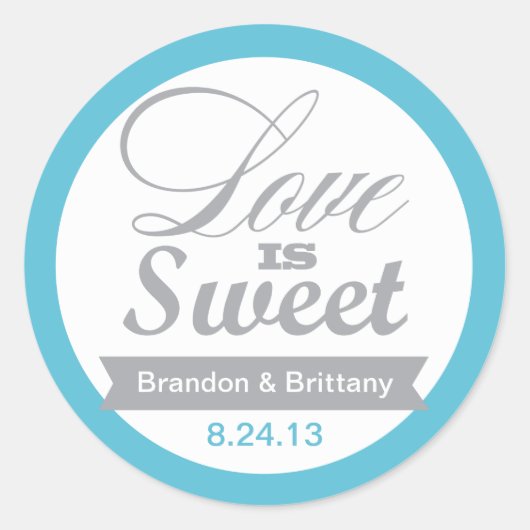 Malibu Blue en Grey Favor Stickers (Voorkant)