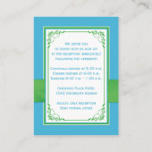 Malibu Blue, Limegroene bloemen bijgevoegde kaart (Achterkant)