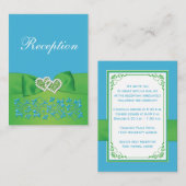 Malibu Blue, Limegroene bloemen bijgevoegde kaart (Voorkant / Achterkant)