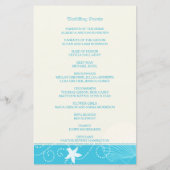 Malibu Blue Modern Beach Wedding Programme (Achterkant)