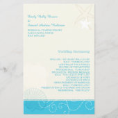Malibu Blue Modern Beach Wedding Programme (Voorkant)