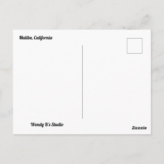 Malibu Briefkaart (Achterkant)