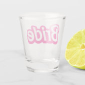 Malibu Bruid Shots, Malibu Roze Bachelorette Shot Glas (Achterkant)