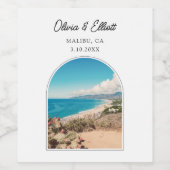 Malibu bruiloft gunst gepersonaliseerd wijn etiket (Enkel label)