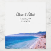 Malibu bruiloft gunst gepersonaliseerde wijn label wijn etiket (Enkel label)