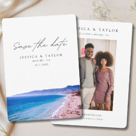 Malibu Bruiloft Save the Date Strand Bruiloft Kaart