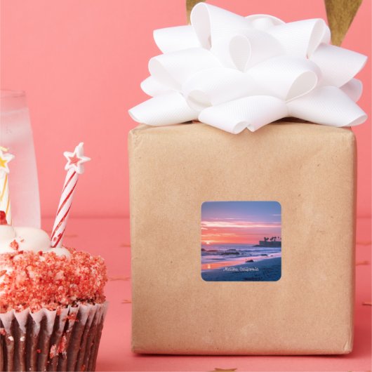 Malibu, CA pittoreske foto Vierkante Sticker (Feest)