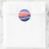 Malibu, CA, prachtige landschapsfoto, Ronde Sticker (Tas)