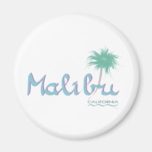 Malibu, CA Round Magnet