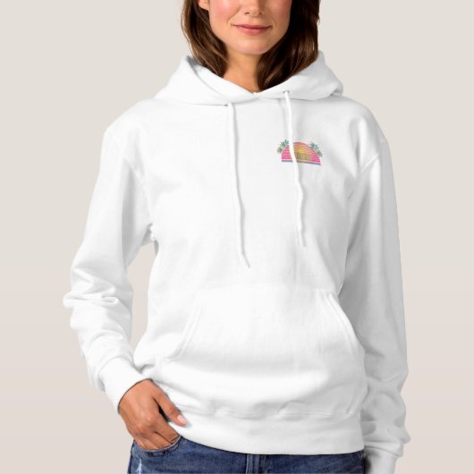 Malibu-CA-Sun Palm Trees Cool Logo Hoodie (Voorkant)