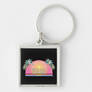 Malibu, CA Sun, Palm Trees Graphic Sleutelhanger