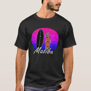 Malibu CA Surfer Surfen Kleding Mannen Vrouwen Gra T-shirt
