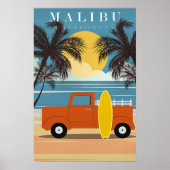 Malibu, Ca Travel Poster, Poster (Voorkant)