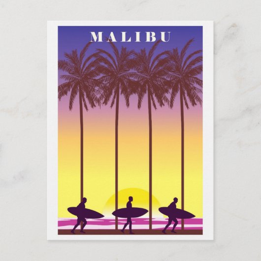  Malibu California Beach Surfen Reizen Briefkaart (Voorkant)