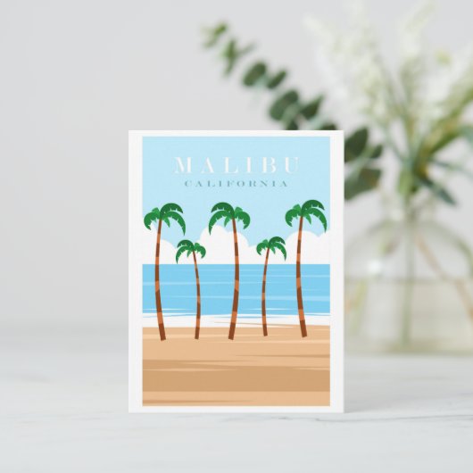  Malibu California Beach Travel Briefkaart (Staand voorkant)