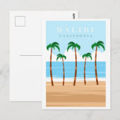  Malibu California Beach Travel Briefkaart (Voorkant / Achterkant)