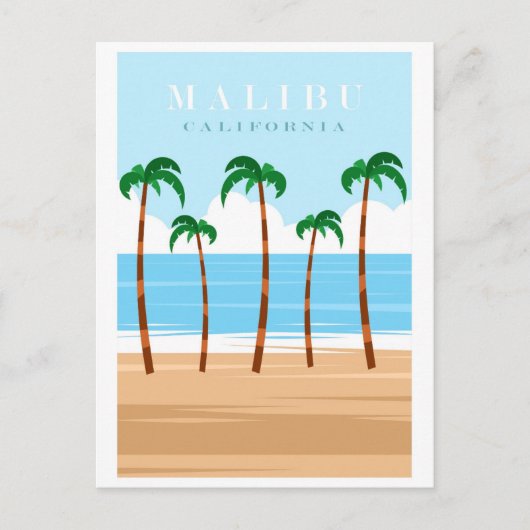  Malibu California Beach Travel Briefkaart (Voorkant)