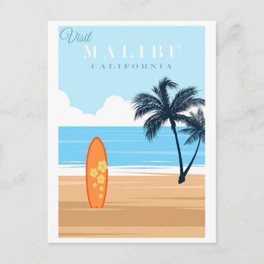  Malibu California Beach Travel Briefkaart (Voorkant)
