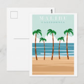 Malibu California Beach Travel Briefkaart (Voorkant / Achterkant)