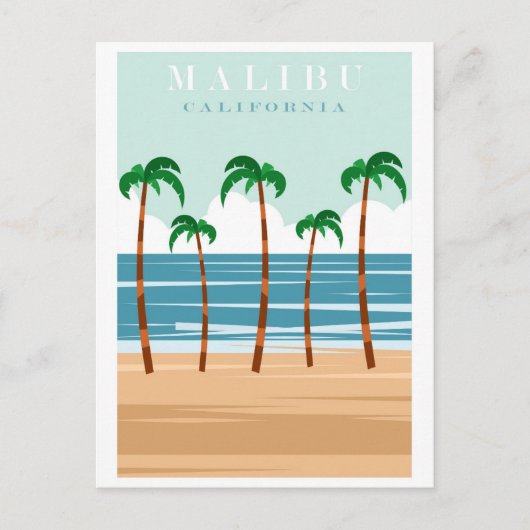 Malibu California Beach Travel Briefkaart (Voorkant)