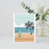  Malibu California Beach Travel Briefkaart (Staand voorkant)