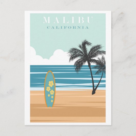  Malibu California Beach Travel Briefkaart (Voorkant)