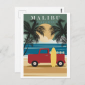 Malibu California Beach Travel Briefkaart (Voorkant / Achterkant)