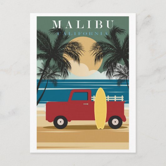 Malibu California Beach Travel Briefkaart (Voorkant)