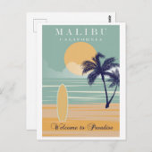  Malibu California Beach Travel Briefkaart (Voorkant / Achterkant)