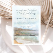 Malibu | California Beach Waterverf Wedding Kaart