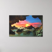 Malibu California Beach Zee Cave Sunset Landschap Canvas Afdruk (Voorkant)