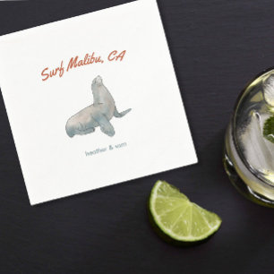 Malibu California Custom Trouwpapier Servet