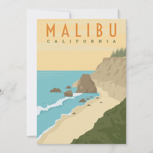 Malibu California Kaart (Voorkant)