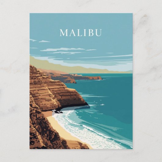 Malibu California Kustkliffen Briefkaart (Voorkant)