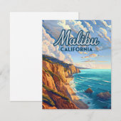 Malibu California Los Angeles Beach Kaart (Voorkant / Achterkant)