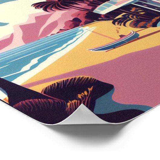 Malibu California Minimalist  Art Poster (Hoek)