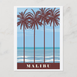  Malibu California Ocean Palm Tree Reizen Briefkaart