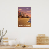 Malibu California Oude Reisposter Poster (Keuken)