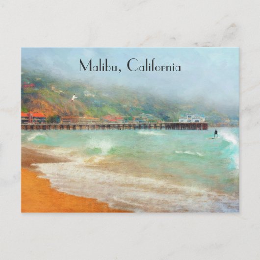 Malibu California Pier Surfrider Beach Briefkaart (Voorkant)