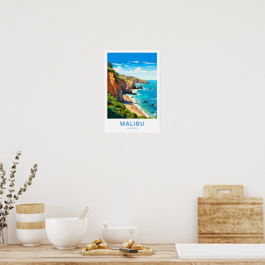 Malibu California Reisprint Poster (Keuken)