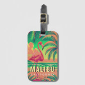 Malibu California Retro Flamingo Souvenirs jaren 1 Bagagelabel (Voorkant (verticaal))