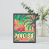 Malibu California Retro Flamingo Souvenirs jaren 1 Briefkaart (Staand voorkant)