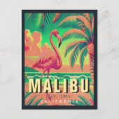 Malibu California Retro Flamingo Souvenirs jaren 1 Briefkaart (Voorkant)