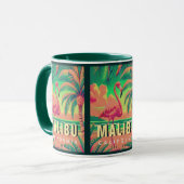 Malibu California Retro Flamingo Souvenirs jaren 1 Mok (Voorkant links)