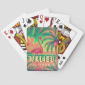 Malibu California Retro Flamingo Souvenirs jaren 1 Pokerkaarten (Achterkant)