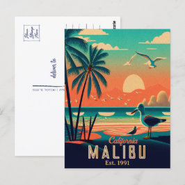 Malibu California Retro Sunset Souvenirs jaren 195 Briefkaart